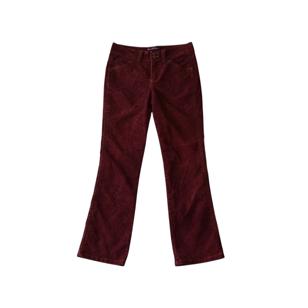Y2K Gloria Vanderbilt Burgundy Corduroy Bootcut Pants Size 8